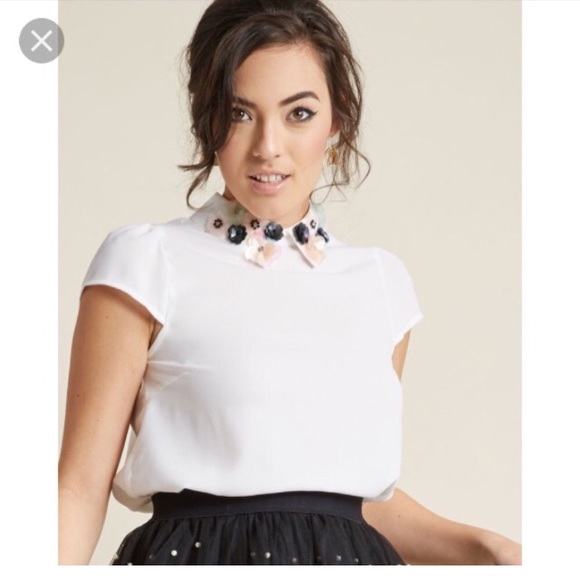 Modcloth Tops - ❤️ Louche Embellished Collar Blouse